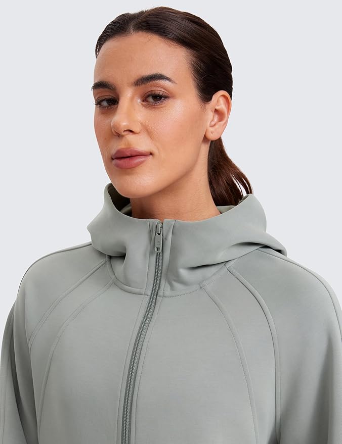 CRZ YOGA Womens SoftAura Full Zip Up Hoodie Workout Casual Hooded Sweatshirt Long Sleeve Athletic Jacket