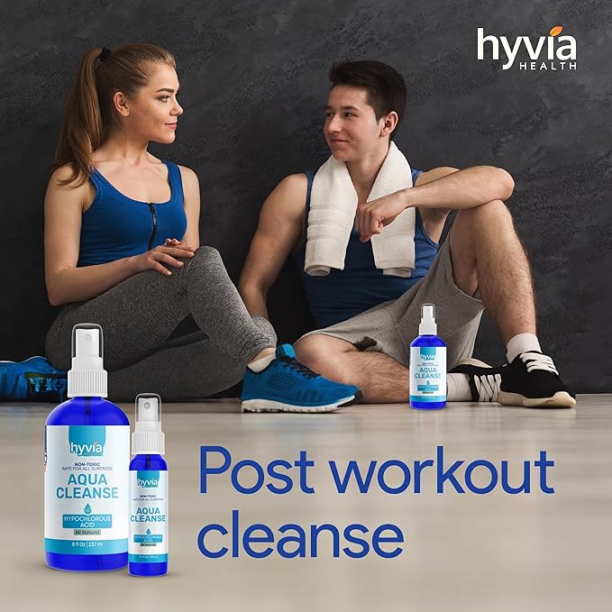 AquaCleanse Hypochlorous Acid Spray - Travel Size All-Purpose Cleaner with HOCL, All-Natural Surface Cleaning Solution - Safe For Kids, Pets, & Daily Use | Clear Spray Made In USA | 3.4 oz (100ml)