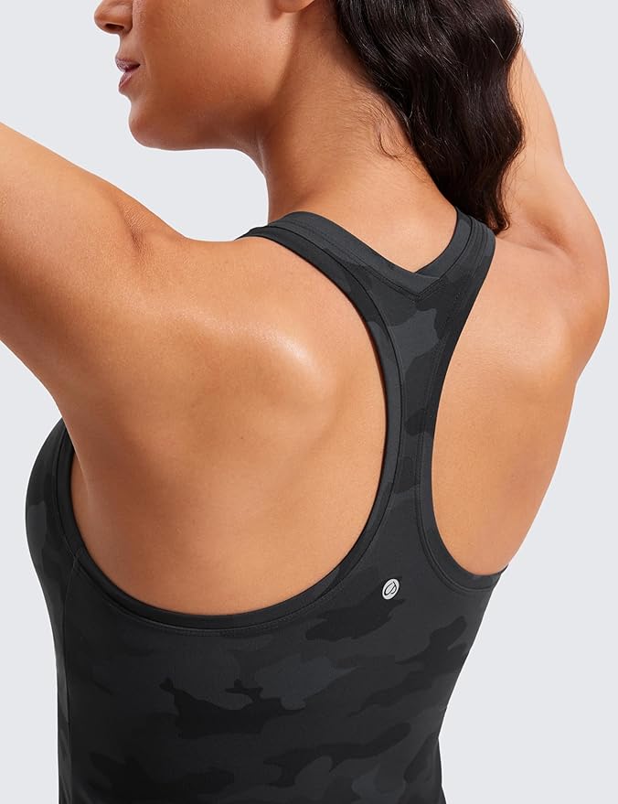 CRZ YOGA Butterluxe Racerback Tank Tops for Women - Yoga Workout Casual Gym Athletic Camisole Tight Sleeveless Shirts