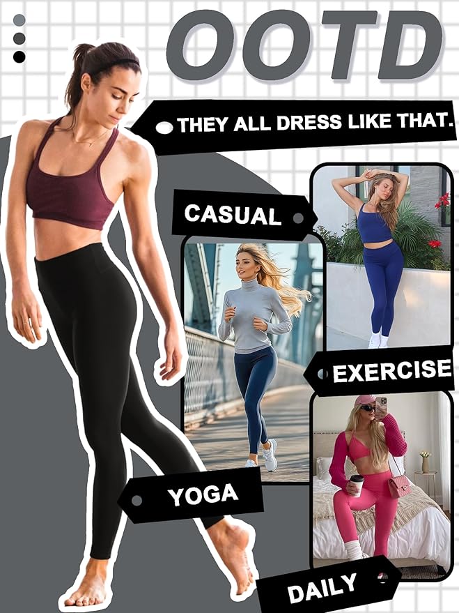 FULLSOFT Buttery Soft Leggings for Women - High Waisted Tummy Control No See Through Workout Yoga Cycling Tights Pants