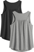 PINSPARK Workout Tops for Women Racerback Tank Tops Sleeveless Athletic Running Shirts Lightweight Yoga Gym Tank,2 Pack S-3XL