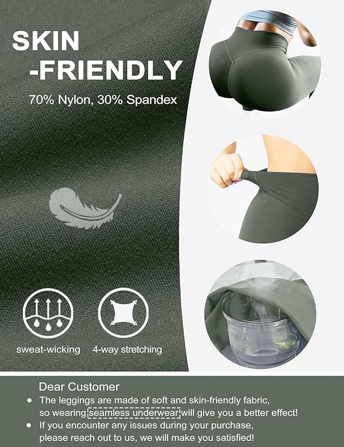 Olmlmt No Front Seam Workout Leggings for Women Tummy Control Butt Lifting Leggings Buttery Soft Gym Yoga Pants
