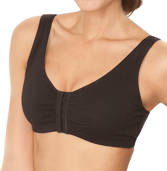 Fruit of the Loom Women's 96014PK Comfort Cotton Blend Front Close Sports Bra 2 Pack