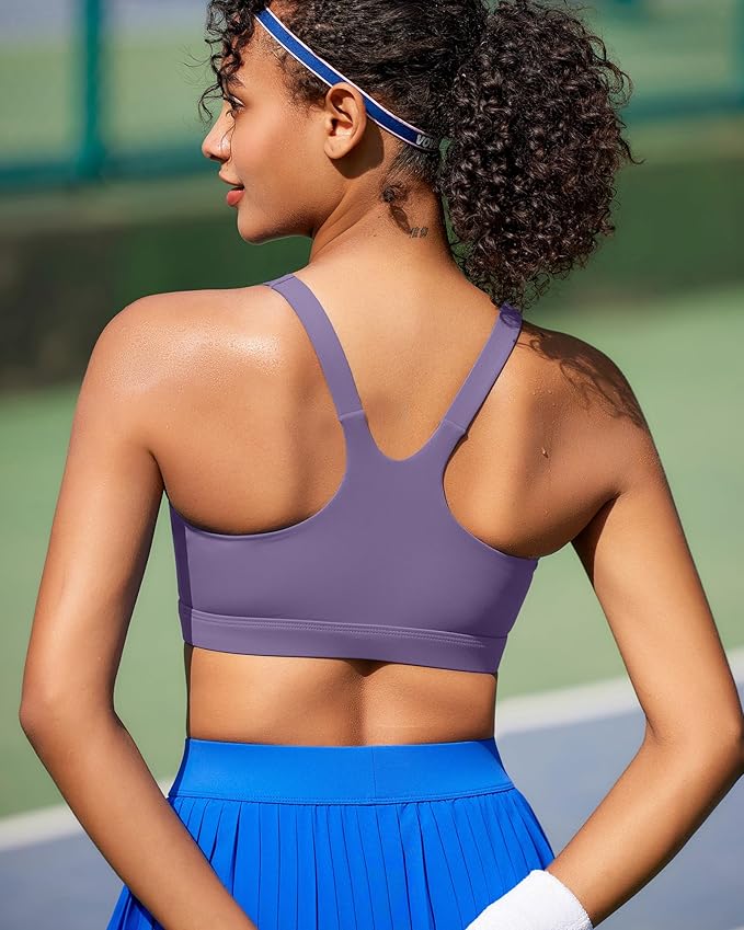 RUNNING GIRL Sports Bra for Women, Molded Cup High Impact Sports Bras for Women with Sewn in Pads