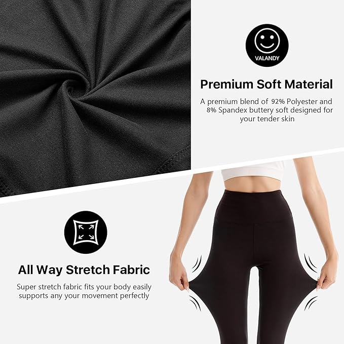 SINOPHANT High Waisted Leggings for Women - 2 Packs Buttery Soft Yoga Pants for Workout Athletic
