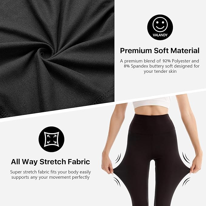 SINOPHANT High Waisted Leggings for Women - 2 Packs Buttery Soft Yoga Pants for Workout Athletic