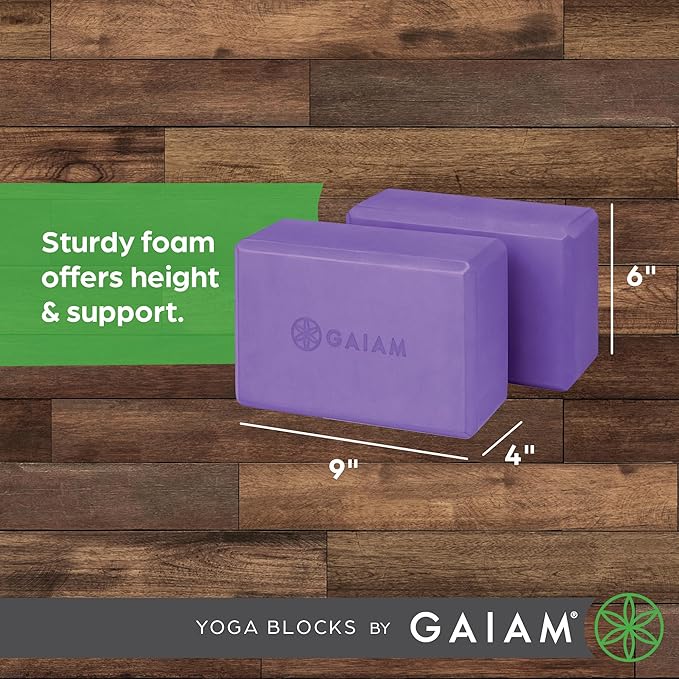 Gaiam Yoga Block - Supportive Latex-Free Eva Foam - Soft Non-Slip Surface with Beveled Edges for Yoga, Pilates, Meditation