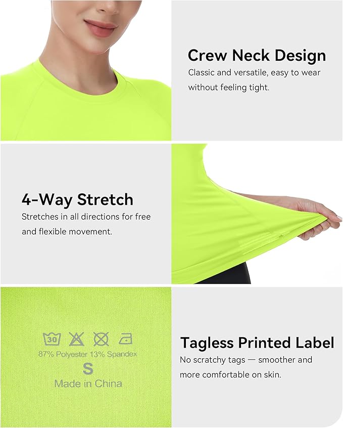 Runhit Compression Shirt Women Short Sleeve Workout Tops Athletic Gym Moisture Wicking T-Shirt Running Yoga Base Layer