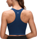CRZ YOGA Butterluxe Racerback Crop Tank Tops for Women - Padded Y-Back Longline Sports Bras Scoop Neck Workout Yoga