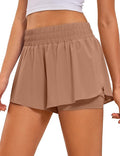 CRZ YOGA 2 in 1 Split Flowy Running Shorts for Women 3" - High Waisted Quick Dry Skirts for Tennis Workout Athletic Lounge