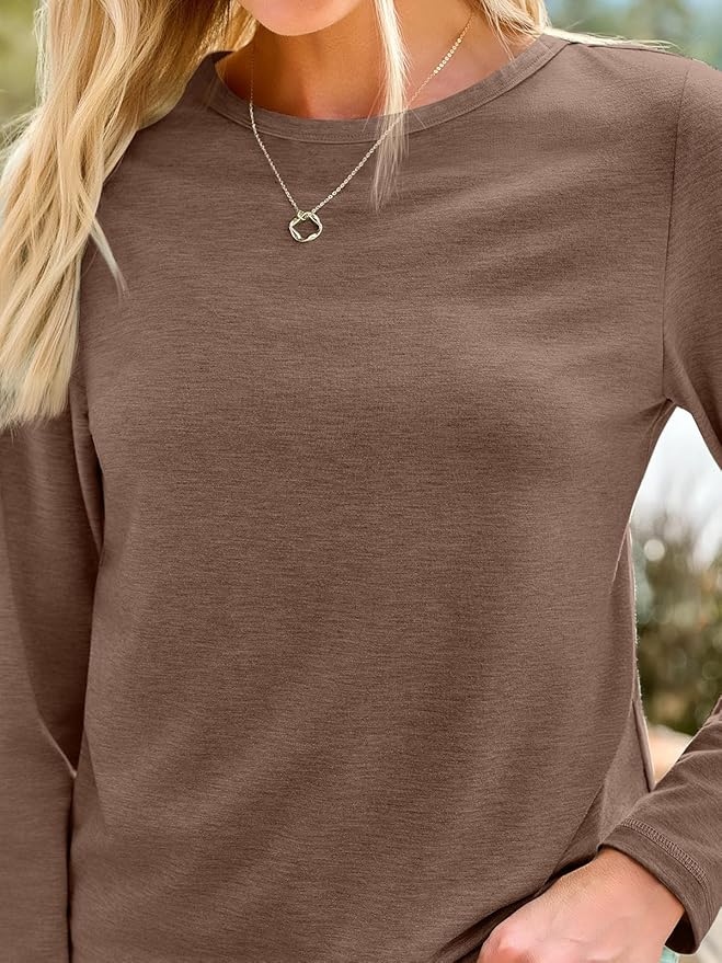 AUTOMET Women‘s Basic Long Sleeve Crewneck, Plus Size Winter & Spring Top, Casual Fall Tee for Teacher & Everyday Outfits