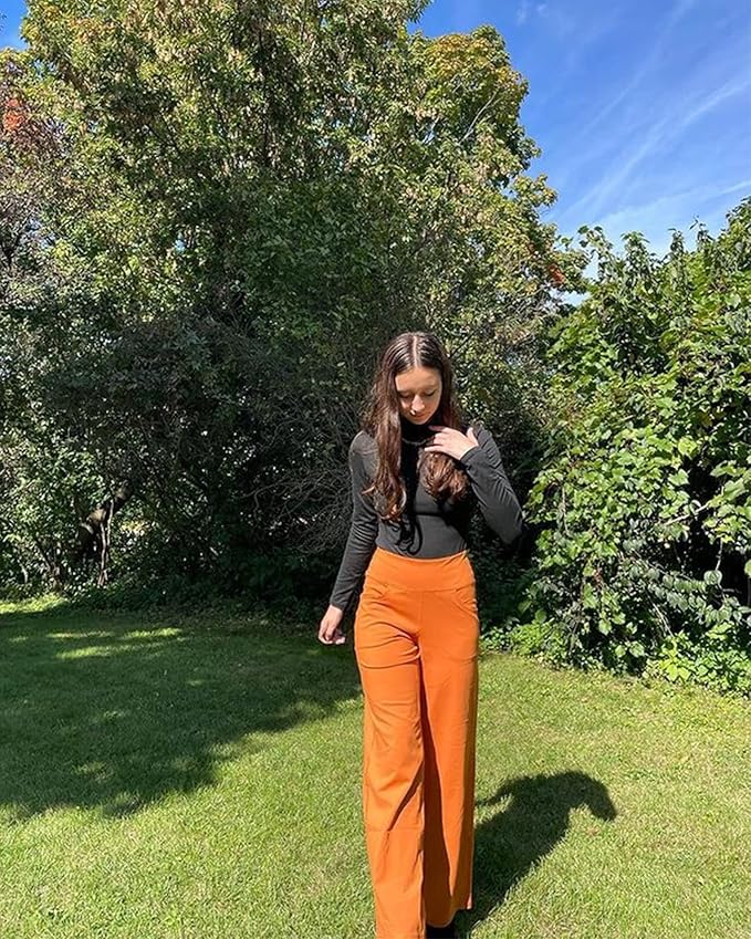 Promover Wide Leg Pants Woman Yoga Pants with Pockets Stretch Loose Casual Lounge Sweatpants Petite/Regular/Tall