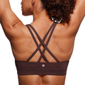 CRZ YOGA Naked Feeling Strappy Padded Sports Bras for Women - Fitness Workout Top Criss Cross Back Yoga Cami