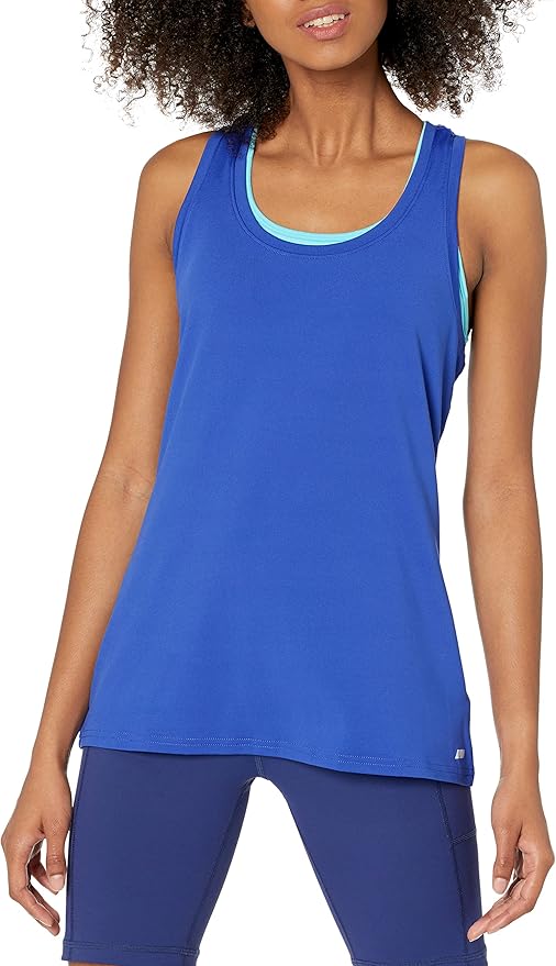 Amazon Essentials Women's Active Quick Dry Tech Stretch Racerback Scoop Neck Tank Top, Multipacks