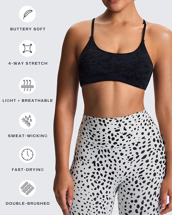 Aoxjox Women's Workout Sports Bras Fitness Trinity Ivy Low Impact Bra Yoga Crop Tank