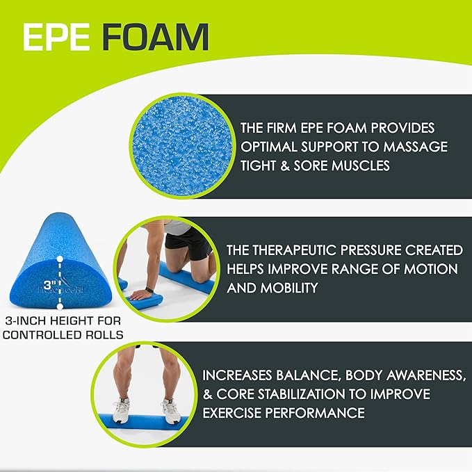 ProsourceFit Flex Foam Rollers for Muscle Massage, Physical Therapy, Core & Balance Exercises Stabilization