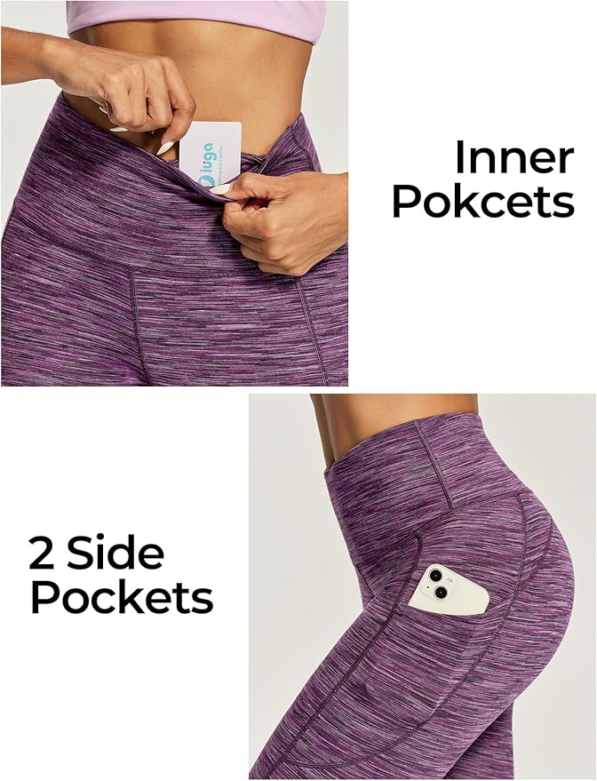 IUGA High Waisted Yoga Pants for Women with Pockets Capri Leggings for Women Workout Leggings for Women Yoga Capris
