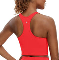 CRZ YOGA Butterluxe Racerback Crop Tank Tops for Women - Padded Y-Back Longline Sports Bras Scoop Neck Workout Yoga