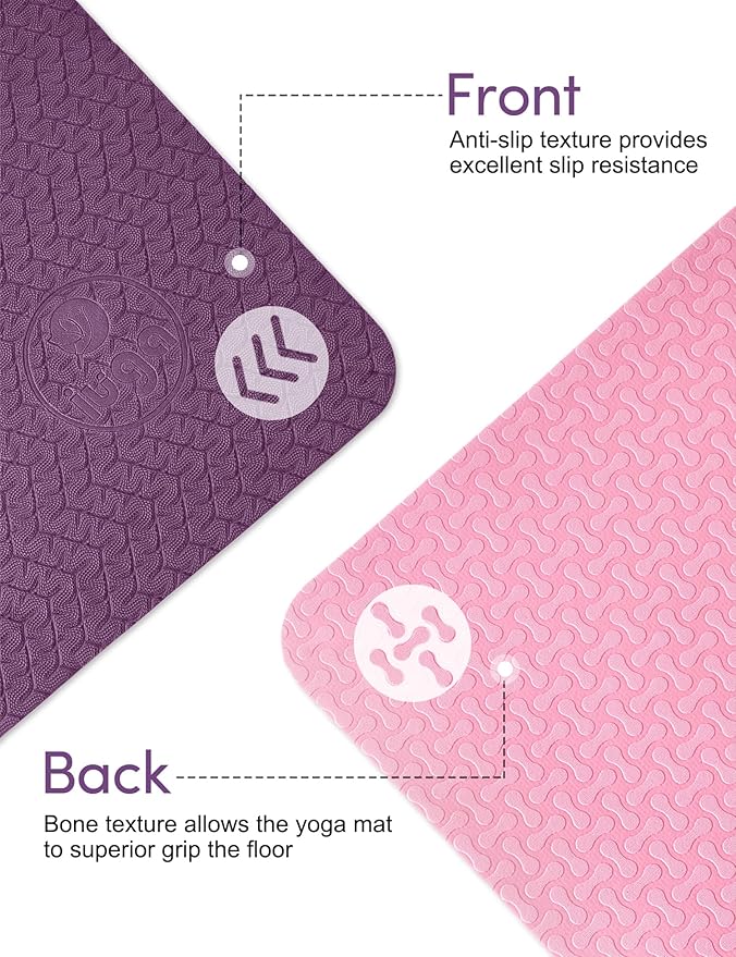IUGA Yoga Mat Thick Non Slip Anti-tear Pilates Mat Eco Friendly Hot Yoga Mats for Workout & Exercise(72"x 24"x 6mm)