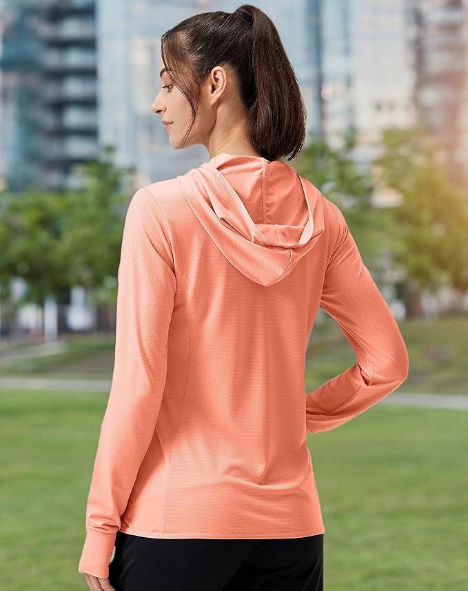 Soothfeel Women's UPF 50+ Sun Protection Hoodie Jacket Lightweight Long Sleeve Sun Shirt for Women with Pocket Hiking Outdoor