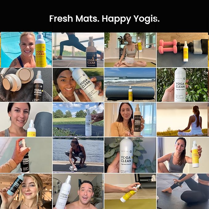 Yoga Clean – Eco-Friendly Yoga Mat Cleaner & Deodorizing Spray | Neutralizes Sweat & Odor to Protect Your Mat | 8 oz Plant-Based Formula, Spa-Like Scent, Made in the USA