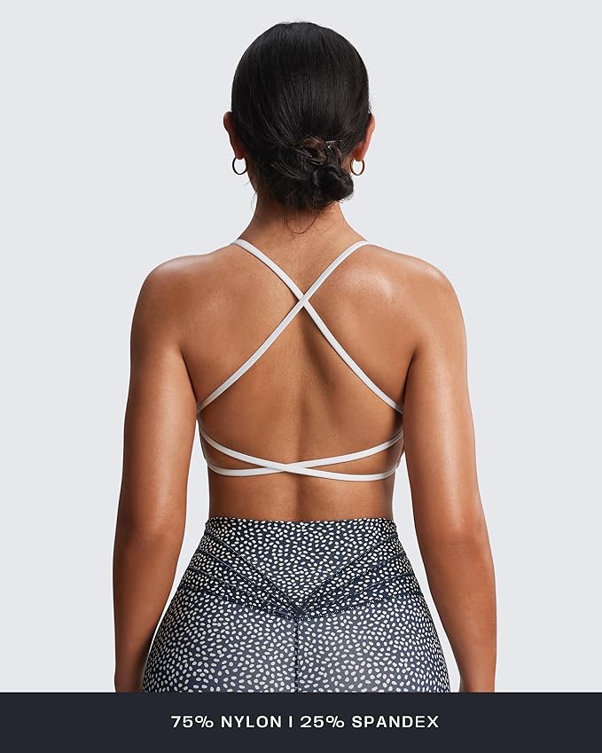 Aoxjox Women's Workout Sports Bras Fitness Trinity Ivy Low Impact Bra Yoga Crop Tank