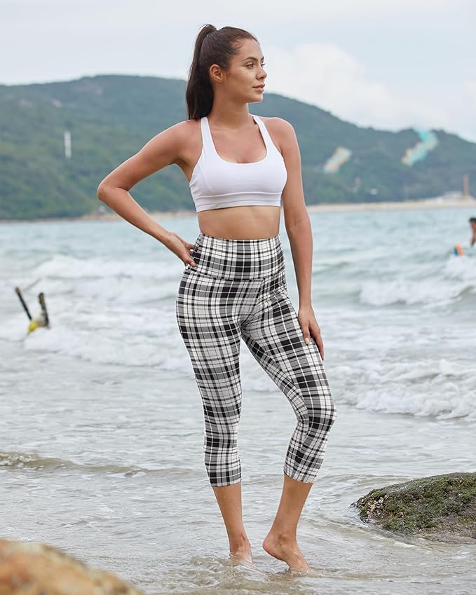 GAYHAY High Waisted Capri Leggings for Women - Soft Slim Yoga Pants for Running Cycling Workout