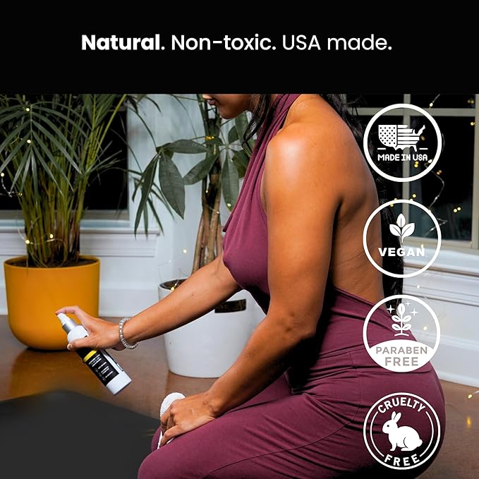 Yoga Clean – Eco-Friendly Yoga Mat Cleaner & Deodorizing Spray | Neutralizes Sweat & Odor to Protect Your Mat | 8 oz Plant-Based Formula, Spa-Like Scent, Made in the USA