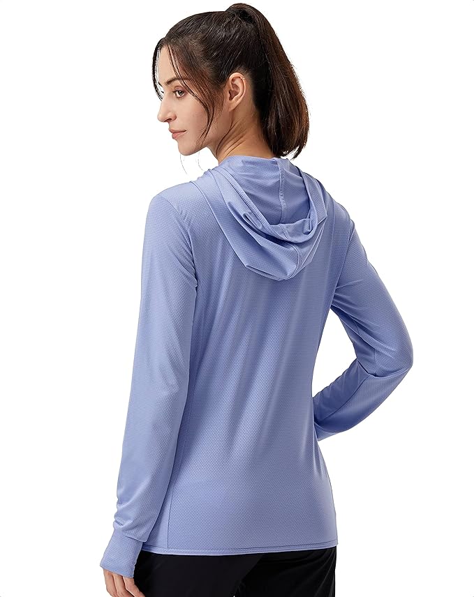 Soothfeel Women's UPF 50+ Sun Protection Hoodie Jacket Lightweight Long Sleeve Sun Shirt for Women with Pocket Hiking Outdoor