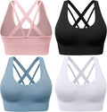 Evercute Sports Bras for Women Padded Medium Support Criss Cross Strappy Bra Seamless High Impact Yoga Exercise Athletic Bras