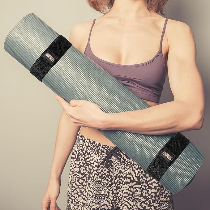 Adjustable Heavy-Duty Yoga Mat Strap - Elastic Bungee Wrap Organizer for Workout, Exercise, and Pilates Mat Storage