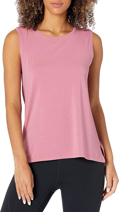 Amazon Essentials Women's Soft Cotton Relaxed-Fit Workout Tank Top (Available in Plus Size)