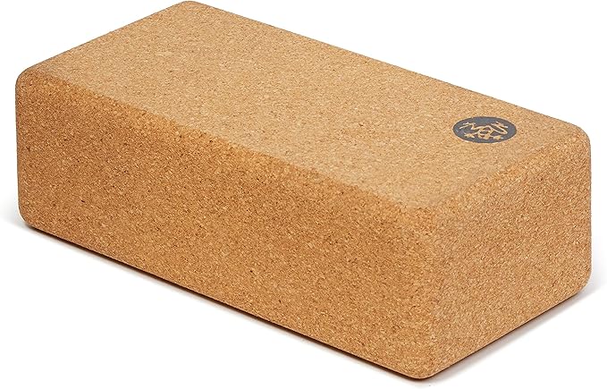 Manduka Yoga Block - Fine-Grain Cork Block, Yoga Equipment, Home Gym Accessory, Pilates Tool, Lightweight for Travel, Extra Firm Workout Accessory with Comfortable Edges