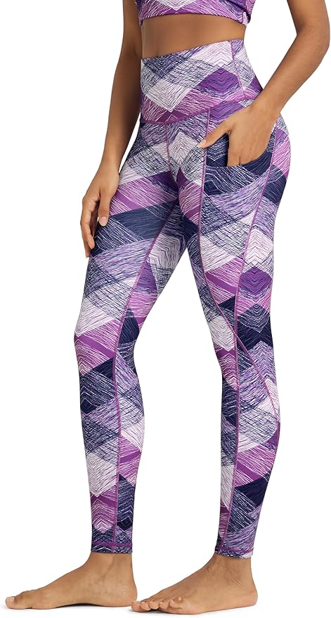 ODODOS Women's High Waisted Yoga Leggings with Pockets, Tummy Control Non See Through Workout Athletic Running Yoga Pants