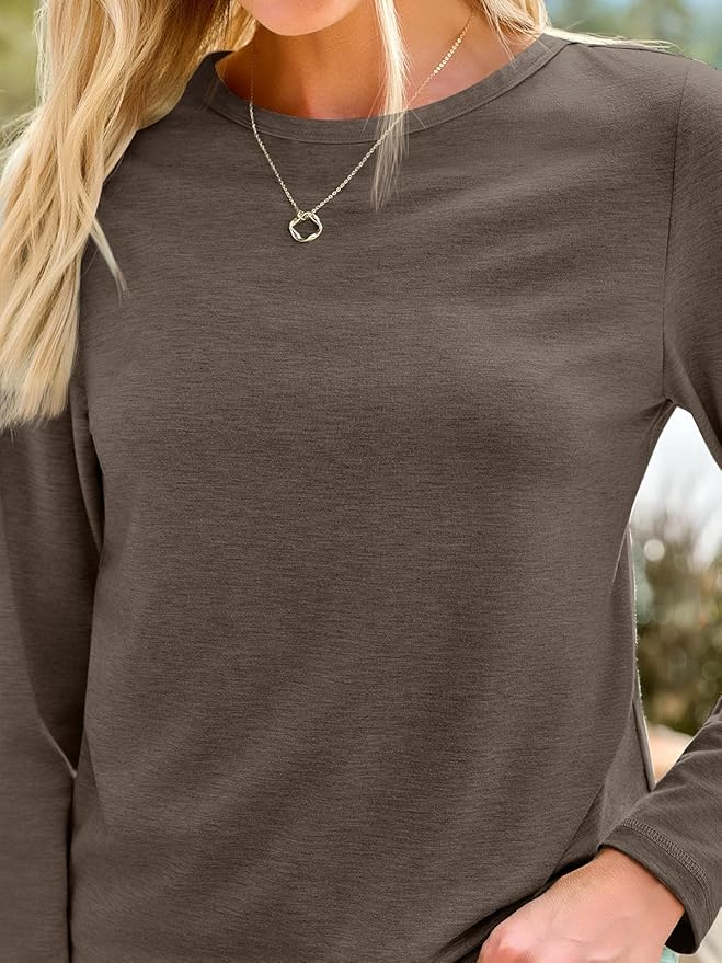 AUTOMET Women‘s Basic Long Sleeve Crewneck, Plus Size Winter & Spring Top, Casual Fall Tee for Teacher & Everyday Outfits