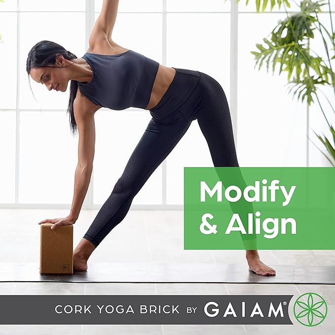 Gaiam Yoga Block - Supportive Latex-Free Eva Foam - Soft Non-Slip Surface with Beveled Edges for Yoga, Pilates, Meditation