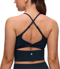 CRZ YOGA Butterluxe Twist Cross Back Crop Tank Tops for Women - Padded Adjustable Straps Yoga Longline Sports Bras