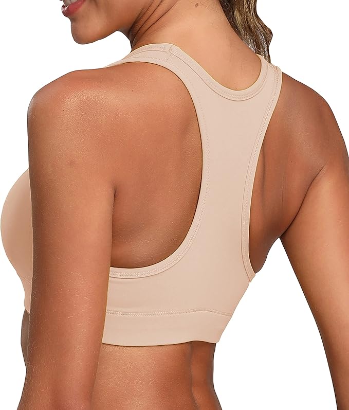 Oalka Women's Racerback Sports Fitness Support Workout Running Bras