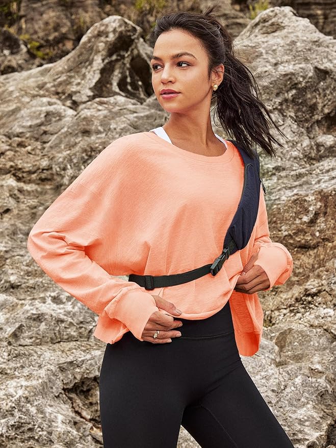 Panadila Womens Open Back Workout Top Long Sleeve Athletic Shirts Casual Crop Running Tee Y2k Yoga