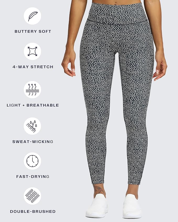 Aoxjox High Waisted Workout Leggings for Women Trinity Yoga Pants 26.5"