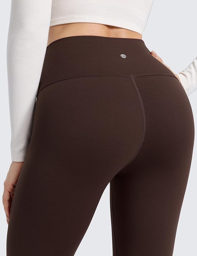 CRZ YOGA Matte Thermal Fleece Lined Leggings 28'' - Casual Lounge Workout Womens Yoga Full Length Pants Winter Warm