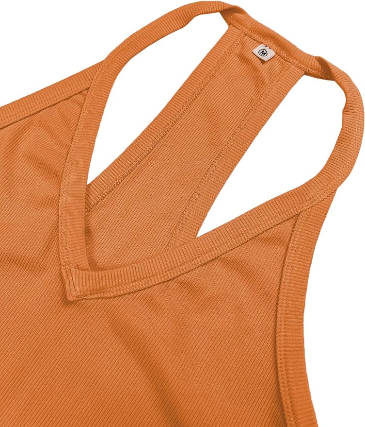 iGENJUN Workout Tops for Women Racerback Basic Tank Summer 2026 Camisole V Neck Slim Fit Ribbed Sleeveless