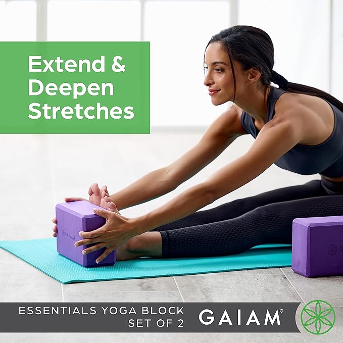 Gaiam Yoga Block - Supportive Latex-Free Eva Foam - Soft Non-Slip Surface with Beveled Edges for Yoga, Pilates, Meditation