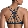 CRZ YOGA Womens Naked Feeling Criss Cross Sports Bra - Strappy Back Padded Medium Support Wireless Gym Cami Workout Yoga