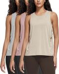 ODODOS 3-Pack Loose Tank Tops for Women Sleeveless Gym Athletic Workout Tops Yoga Shirts