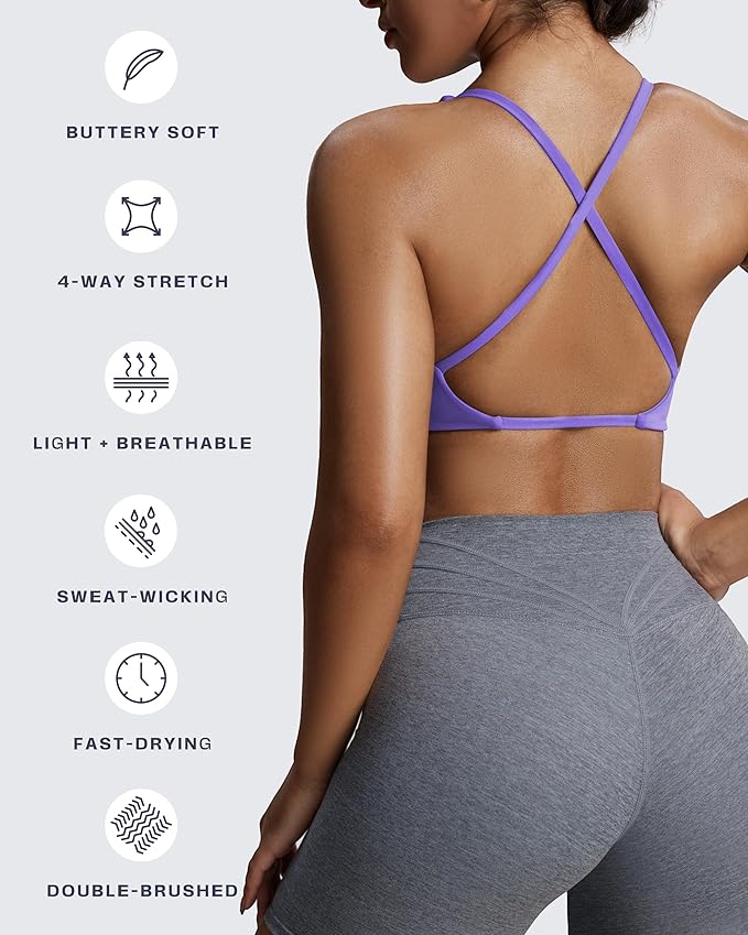 Aoxjox Women's Workout Sports Bras Fitness Metamorph Sienna Twist Bra Yoga Crop Tank