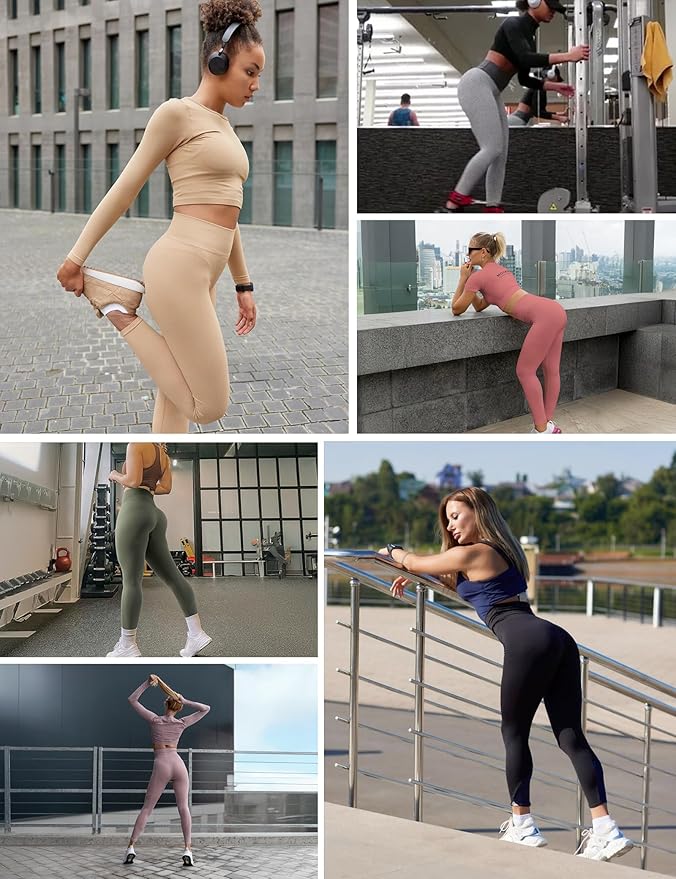 Heathyoga Scrunch Butt Lifting Leggings with Pockets for Women Tummy Control Compression Leggings No Front Seam Yoga Pants