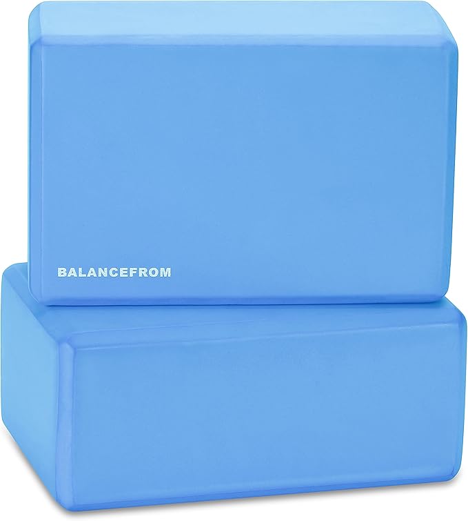 Fitvids Set of 2 High Density Yoga Blocks, 9"x6"x4" Each, Pair, Multiple Colors