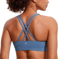 CRZ YOGA Naked Feeling Strappy Padded Sports Bras for Women - Fitness Workout Top Criss Cross Back Yoga Cami