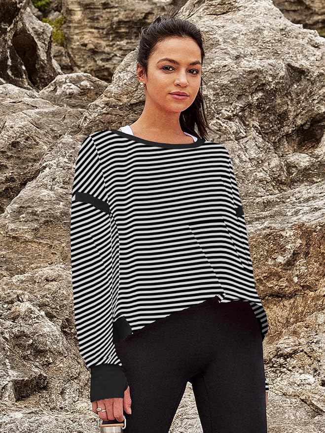 Panadila Womens Open Back Workout Top Long Sleeve Athletic Shirts Casual Crop Running Tee Y2k Yoga